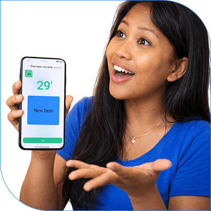 Utilisatrice avec l'application Devinette